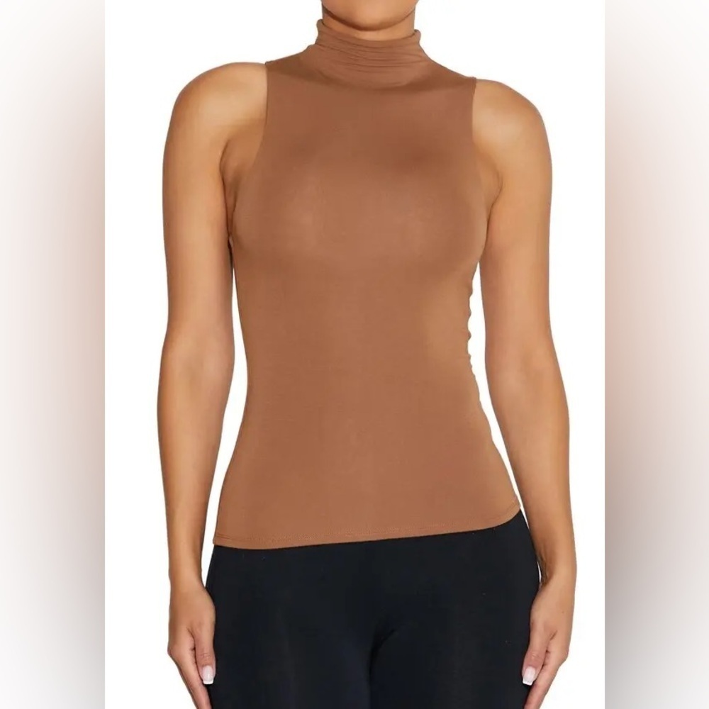 Naked Wardrobe Turtleneck Top Brown Sugar
